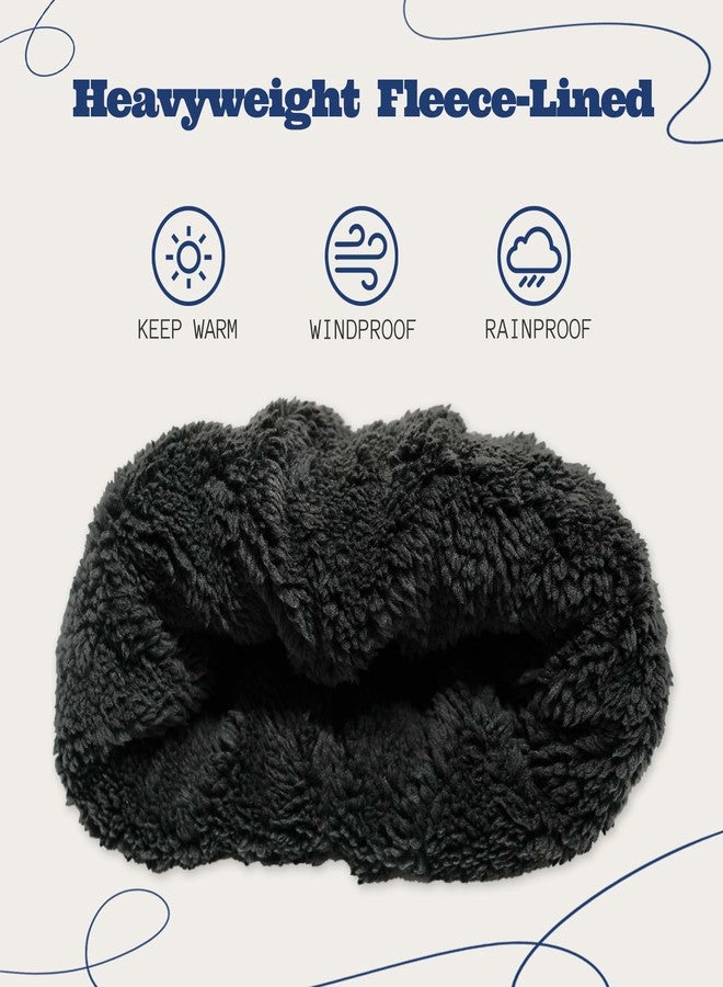 ACUSHLA Waterproof Windproof Cuff Beanie for Men & Women - Fleece-Lined Thick Warm Knitted Winter Hat for Cold Weather Unisex Heavyweight Watch Cap, Dark Grey - Image 3